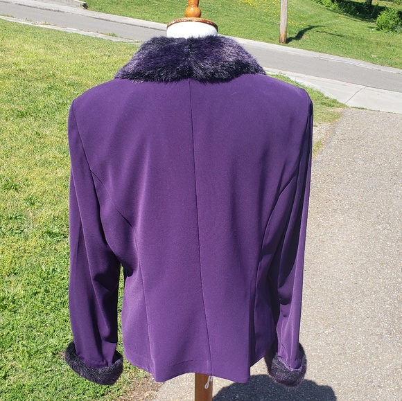 SOLD Vintage Plaza Sth Grape Soda Faux Fur Jacket - Picture 3 of 6